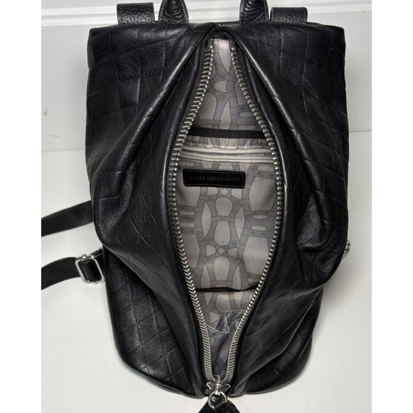 Aimee Kestenberg Tamitha Backpack Black Soft Leather Sling Bag Diamond Chic Edgy - Picture 8 of 12